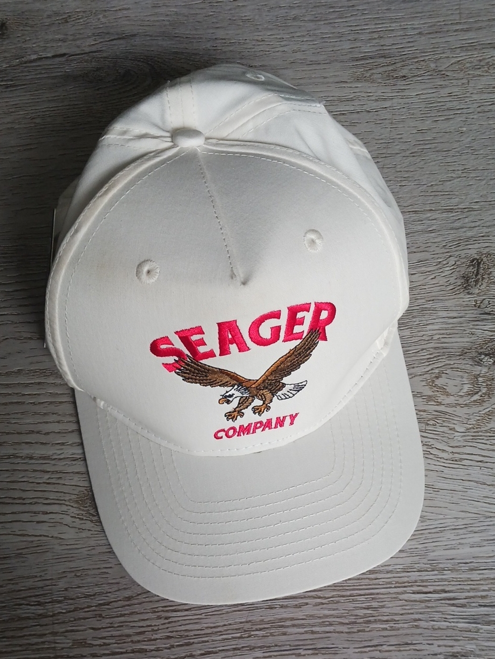 Seager Company Eagle SnapBack Hat Off-White One Size NWT